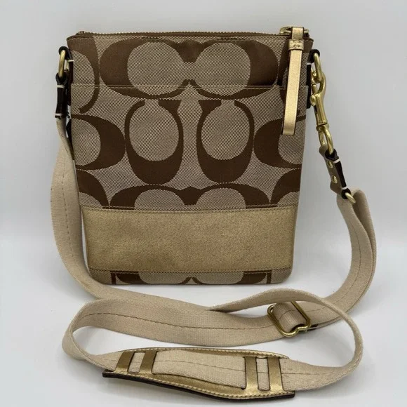 Coach Signature 40758 Swingpack Crossbody Shoulder Handbag Purse - Picture 8 of 13